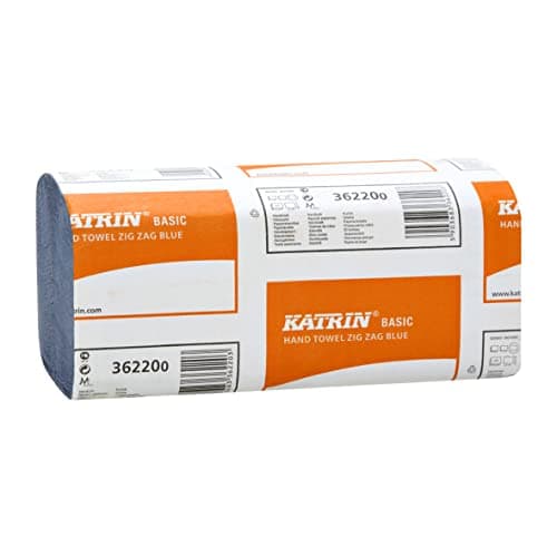 Image of Katrin 362200 Zig Zag, 1 Ply, 230 mm x 230 mm, Blue (Pack of 5000)