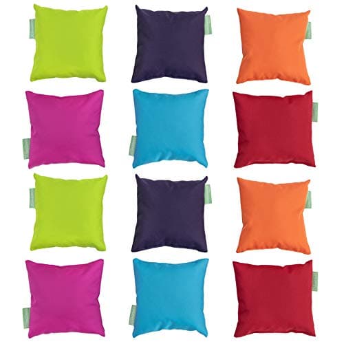 Image of Gardenista Small Decorative Cushions 18x18cm | 6 Pcs Mixed Bright Colours Mini Cushions | Waterproof Small Pillow Set for Rattan, Patio, and Garden Furniture | Hypoallergenic Hollowfibre Filled