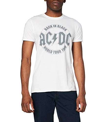 Image of AC/DC Men's Tour Emblem T Shirt, White (White White), L UK