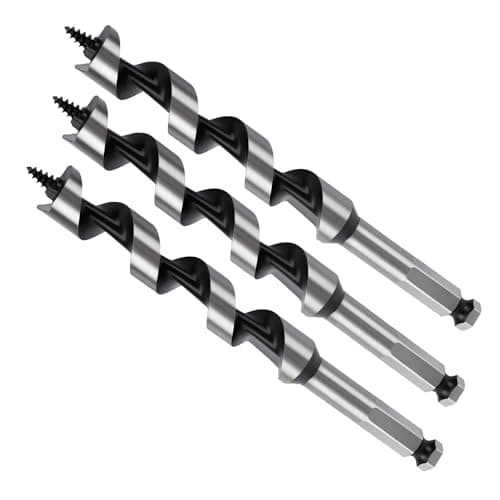 Image of MOXPIFY Wood Auger Drill Bits, 3pcs 16mm Timber Drill Bits 155mm Long Hex Shank, Extra Long Drill Bits Wood For Woodworking (3pcs x 16mm x 155mm)