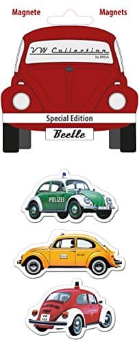 Image of Brisa VW Collection - Volkswagen Refrigerator Office Pinboard Magnets with Beetle Motifs (3-Piece Set/Special Vehicles/Multicolor)