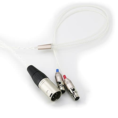 Image of ABLET HIFI cable with 4-pin XLR Balanced Male Compatible with Audeze LCD-2, LCD-3, LCD-4, LCD-X, LCD-XC Headphone Silver Plated Replacement Audio upgrade Cable