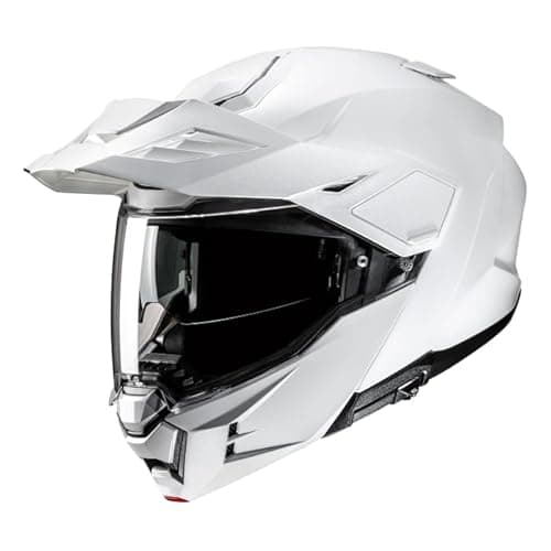 Image of HJC I80 Pearl White Flip Front Modular Adventure Motorcycle Helmet (M)