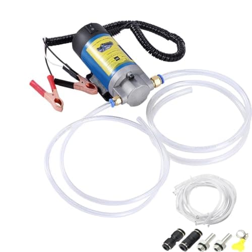 Image of 100W 12V Diesel Pump Oil Transfer Extractor, Low Noise 4L/min Fluid Siphon Pump, Work with Diesel and Engine Oil, Fit for Cars, Motorcycles, Boats