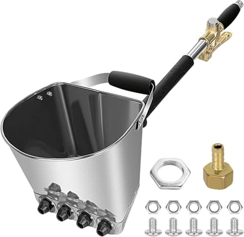 Image of Pneumatic Rendering Machine with 4 Jets – Mortar, Cement, Plaster & Lime Sprayer – Rendering Gun with Hopper for Facade & Interior Walls
