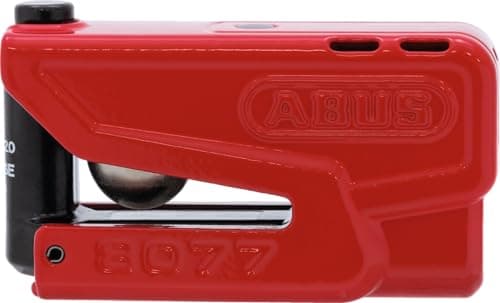 Image of Abus Granit Detecto XPlus 8077 2.0 SRA Anti-Theft Motorcycle Brake Lock with Intelligent Alarm and Pre-Alarm - Hardened Steel - for High Quality Motorcycle Protection - Red