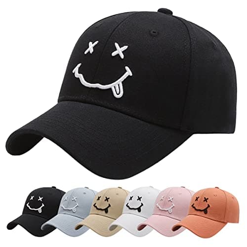 Image of Enwokran Baseball Cap with Embroidered,Plain Hats Unisex Adjustable Cotton 6 Panel Vintage Trucker Hat Peak Cap Golf Running Hat Outdoor Cap(Z_Black)