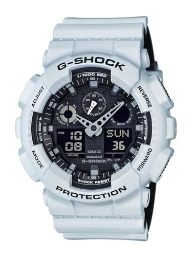 Image of Casio Men's GA-100 XL Series G-Shock Quartz 200M WR Shock Resistant Watch, Foam White, Quartz Movement