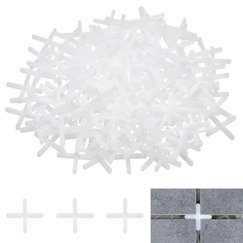 Image of sourcing map 400Pcs Tile Spacers, 2.5mm 3/32" Cross Shape Wall Floor Tile Spacer Tiling Tools for Ceramic Tile Installation (PE Plastic, White)