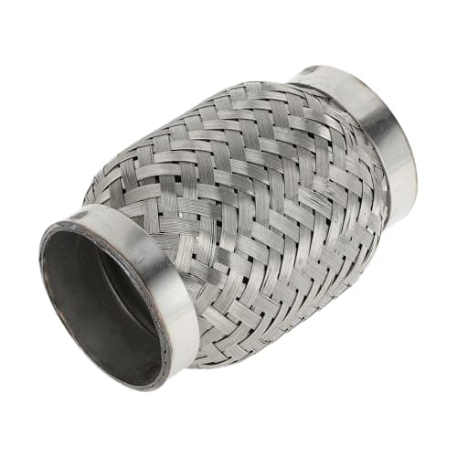 Image of TUCKBOLD Car Exhaust Flex Pipe 2.16 Inch OD Flexible Braided Exhaust Tube | Universal Flexible Pipe Tubing Silver Tone 1 Pc
