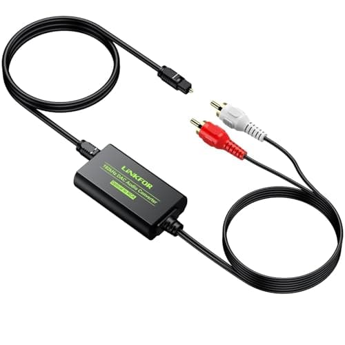 Image of LiNKFOR 192kHz DAC Converter Digital to Analog Converter 2.1m/6.89ft Optical SPDIF Toslink to Analog Stereo Audio RCA L/R Audio Adapter with Optical Cable for HDTV Blu Ray DVD Amps TV Box Game Console