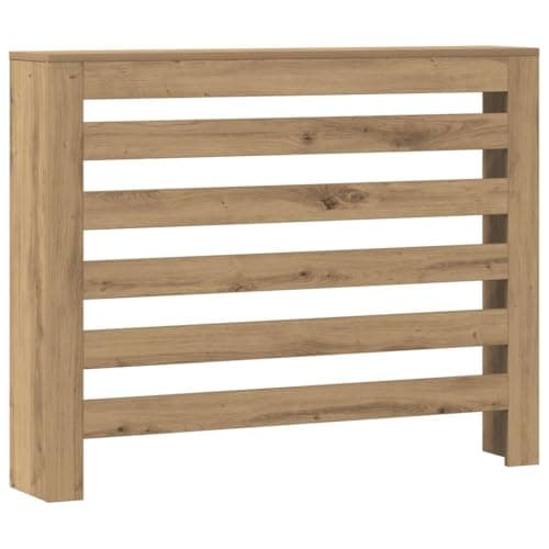 Image of vidaXL Radiator Cover, Heater Cover for Living Room Hallway, Slat Cabinet for Decorative, Heater Shelf, Radiator Shelf, Artisian Oak Engineered Wood