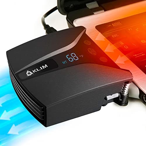 Image of KLIM Tempest - Laptop Cooler With Vacuum Fan - Innovative Design for Rapid Cooling - Temperature Detection - Automatic/Manual Mode - 4000 RPM - Compatible with Laptop Cooling Pads - NEW