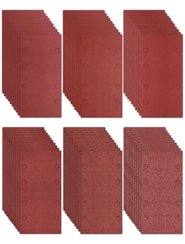 Image of 60Pcs 93x185mm Sanding Sheets 1/3 Sheet Hook and Loop Sandpapr Assorted 40/80/120/180/240/400 Grit, Sanding Pads for Mouse Delta Multi Detail Sander Wood Metal Polishing Power Tool Accessories