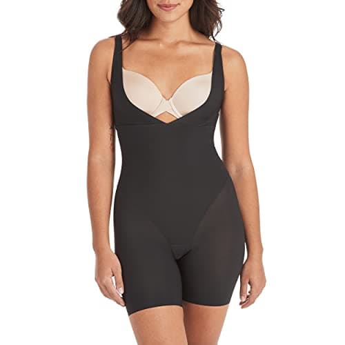 Image of Maidenform Women's Take Inches Off - Unitard Bodysuit, Black (Black), XXL