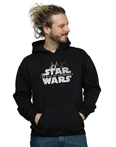 Image of Absolute Cult Star Wars The Rise Of Skywalker Rey And Kylo Battle Men's Hoodie Black XXXX-Large