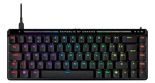 Image of Asus ROG FALCHION ACE HFX Compact 65Percent Analog RGB Gaming Keyboard, Wired (Dual USB-C), ROG HFX Magnetic Switches, Rapid Trigger, Touch Panel