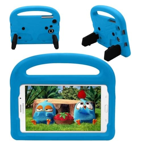 Image of Tablet Case For Samsung Galaxy Tab 3 4 7.0-Inch SM-T230 T231 T235 P3200, Kids Friendly, Handle with Stand, Safe EVA Foam Cover, Lightweight, Shockproof Protective Cover, Blue