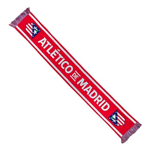Image of JYC CREATIVE Madrid Football Team Scarf, Atletico Madrid, Unisex-Adults and Children, Wool/100%, Red and White, Flag Pattern, Scarf