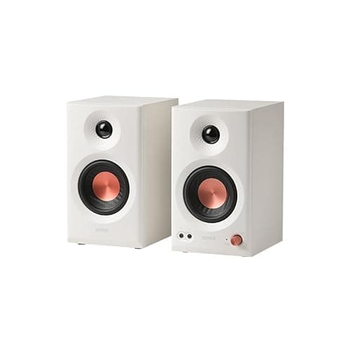 Image of Edifier MR3 Powered Studio Monitor 2.0 Speakers, Bluetooth v5.4, TRS/RCA/AUX Input, 36W RMS, 52hz-40kHz Flat Response, 3.5” Drivers, 1” Tweeters, Hi-Res Audio (White)