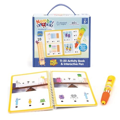 Image of Learning Resources Hot Dots Numberblocks 11–20 Activity Book & Interactive Pen, Ages 5+, Numberblocks Gifts, Interactive Maths Toy, Gifts For Kids