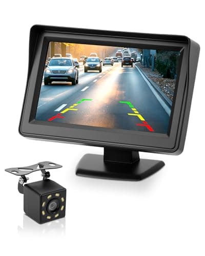 Image of CEMOFE 4.3"1080P Reversing Camera Kit Night Vision Car Rear View Camera Reverse Camera for Car with TFT LCD Monitor and Cigarette Lighter Switch for Van Truck SUV IP68 Waterproof