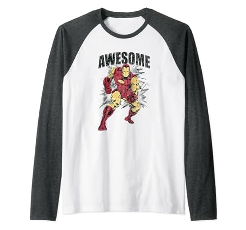 Image of Marvel Comics Awesome Iron Man Raglan Baseball Tee