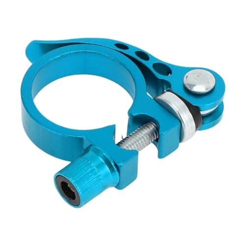 Image of Motoforti Universal Bike Bicycle Seat Post Clamp Seatpost Collar, 31.8mm, Quick Release, Aluminum Alloy, Blue
