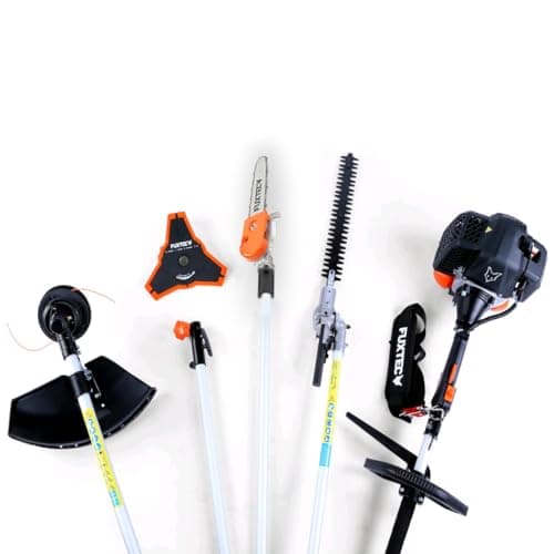 Image of FUXTEC FX-MT252ER Petrol Garden Multi Tool | 52cc 3HP Petrol Multitool 5-in-1 with Brush Cutter, Strimmer, Hedge Trimmer & Pole Pruner, 1m Extension Shaft, Carry Strap