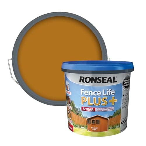 Image of Ronseal RSLFLPPHG5L 5 Litre Fence Life Plus Paint - Harvest Gold