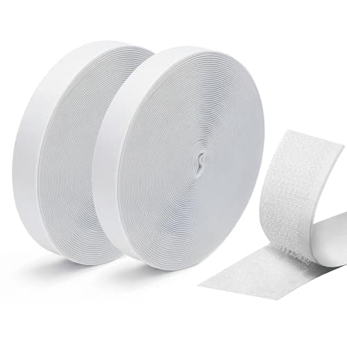 Image of 20 mm x 10 m White Hook and Loop Tape Self Adhesive Sticky Back Fastening Tape, Double Sided Sticky Tape for Home, Office, and Craft Projects