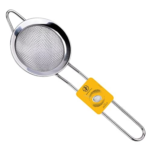 Image of Small Tea Strainer - 8 cm Pack of 1 - Metal Sieve Stainless Steel, Fine Mesh Strainer | Kitchen Sieve Fine Mesh, Sive Cooking, Flour for Baking Rust Free Seive, Dishwasher Safe SIV