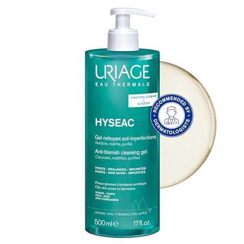 Image of Uriage Hyseac Anti-Blemish Foaming Cleansing Gel for Face & Back - Gently Cleanses & Purifies - Eliminates Excess Sebum - For Oily & Acne-prone Skin - Soap-free - Physiological pH - 500ml