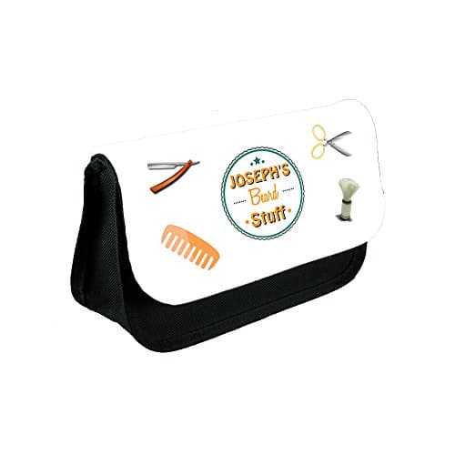 Image of Personalised Mans Men Beard Stuff Kit Case Wash Bag Gift - Christmas Birthday Father's Day