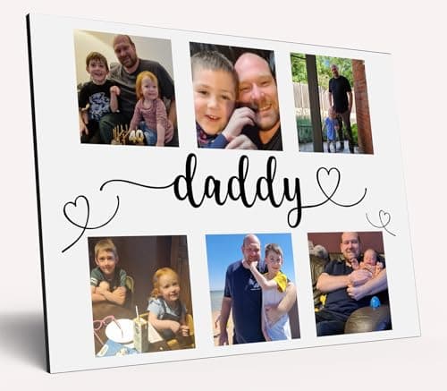 Image of The Plum Penguin Personalised Dad Photo Gift from Kids Father's Day Large Wooden Plaque Memories Birthday Christmas Celebrate Customised for Best Dad Grandad (Daddy)