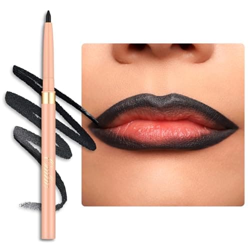 Image of OULAC Matte Black Lip Liner, Waterproof Lipliner Pencil Lasts 24H +, Highly Pigmented, Smooth and Smudge-proof Formula, Contour Your Lips, Vegan (01) Noir