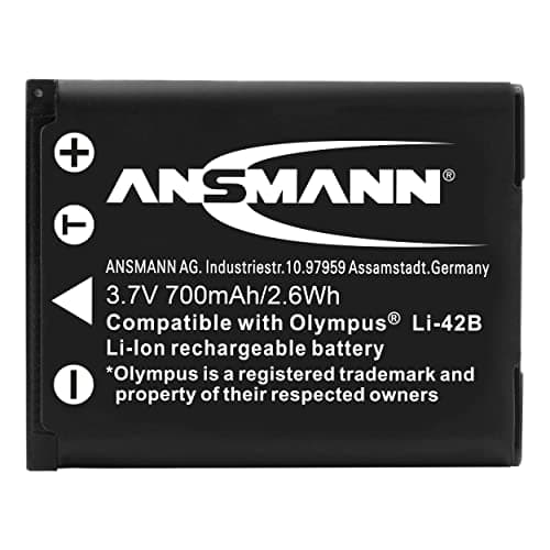 Image of ANSMANN Li-Ion 3.7V Camera Battery Replacement For Li-40B / Li-42B/ D-Li63 [Pack of 1] Compatible with Olympus, Pentax & Pratika Cameras Models - 5 Year Warranty