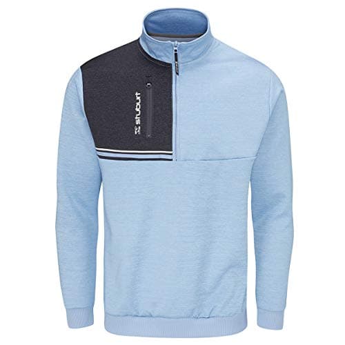 Image of Stuburt Mens Roxham Golf Sweater Jumper Pullover, Sky Marl, M EU