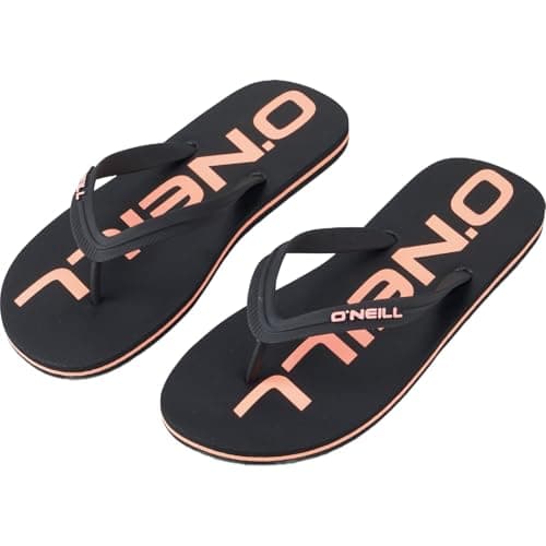 Image of O'NEILL Mens Profile Logo Flip Flops - Black Out 2-8 UK