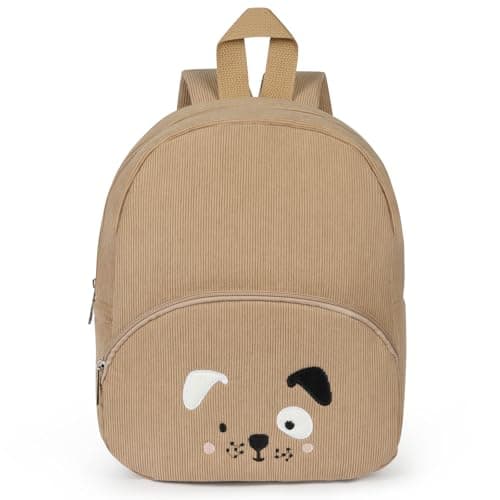 Image of Aomig Kids Mini Backpack, Toddler Cartoon School Rucksack, Preschool Kindergarten Elementary Small Adjustable Rucksack, Girls Boys Cute Puppy Corduroy