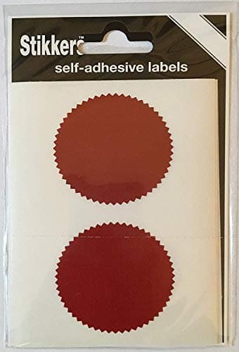 Image of Stikkers Company Seal Labels 50mm Red 160 Total (Pack of 20 Bags of 8)