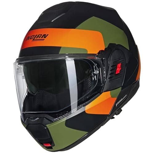 Image of Nolan N120-1 Omocromo N-Com Helmet, black/green/orange, L (60)