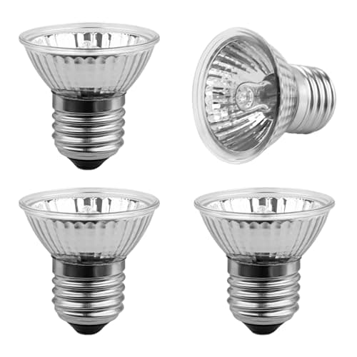 Image of SCNNC Turtle Heating Bulb, 50W UVA UVB E27 Dimmable AC230V, Warm White 2700K, UV Heating Bulbs for Reptiles, Turtle, Aquarium, Lizard, Animal Habitat, 4 Pieces