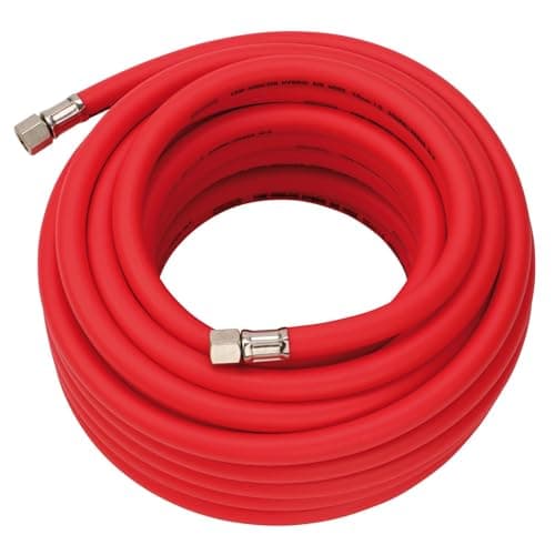 Image of Draper 31731 High Visibility Hybrid Air Hose, 15m x 10mm, 1/4" BSP, Red