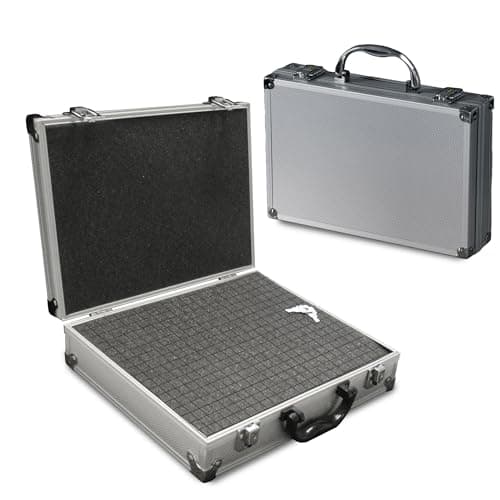 Image of PeakTech 7255 - Carrying Case for Measuring Instruments, Resistant Aluminum Case, Tool Compartment, Foam Padding, with Padlock, Case, Dustproof, M - 295 x 195 x 70 mm