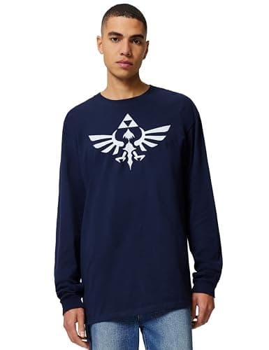 Image of Nintendo The Legend of Zelda Triumphant Triforce Shirt, Blue//Long Sleeve, Small