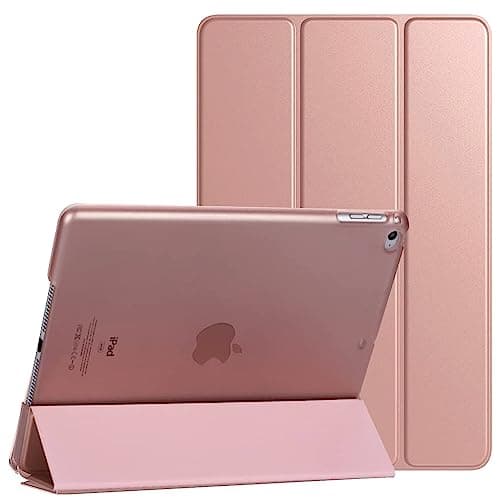 Image of Smart Case for iPad 9.7-Inch Air 1 1st Gen (2013), iPad Air 2 2nd Gen (2014), iPad 5th Gen (2017) iPad 6th Gen (2018) With Auto Sleep/Wake, Magnetic Lightweight Protective Tablet Cover (Rose Pink)