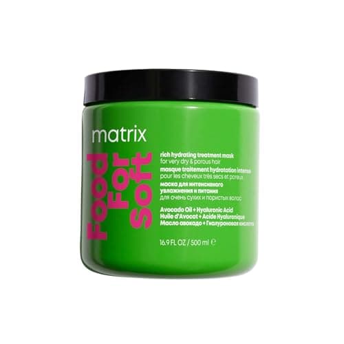 Image of Matrix Food For Soft Rich Hydrating Hair Mask, Intense Moisture Treatment with Avocado Oil and Hyaluronic Acid, 500ml, For Dry, Porous and Brittle Hair