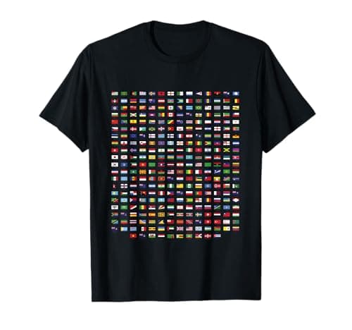 Image of World Flags design, Cool Travel 210 Flag T-Shirt
