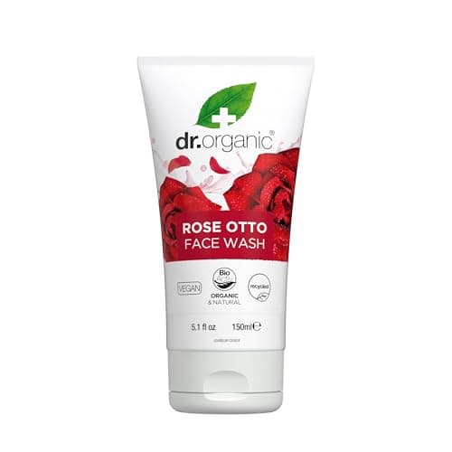 Image of Dr Organic Rose Otto Face Wash, Cleansing, Mature Skin, Mens, Womens, Natural, Vegan, Cruelty-Free, Paraben & SLS-Free, Recycled & Recyclable, Organic, 150ml, Packaging may vary